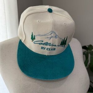 Vintage embroidered Collins RV Club‎ Cap with Teal Brim